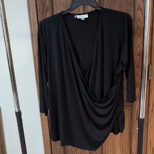 Jennifer Lopez Black Drape Blouse